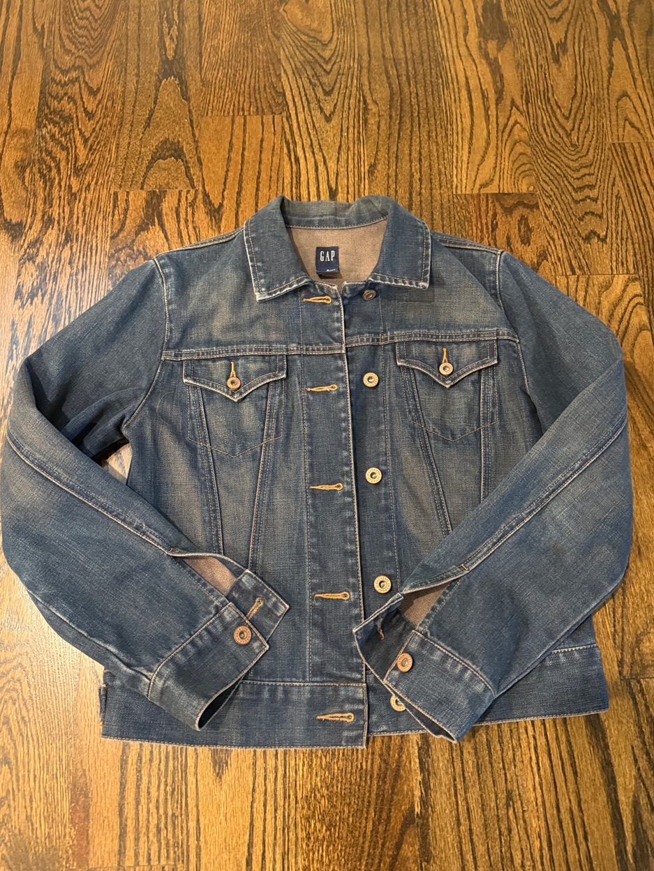 Gap Women's Distressed Blue Denim Jacket